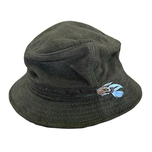 Mizen Head Mens Medium 100% cotton Heathered Brown Fedora Brimmed Hat size 7 1/8 - Picture 1 of 5